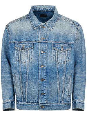 Bavlněná džínová bunda Saint Laurent modrá