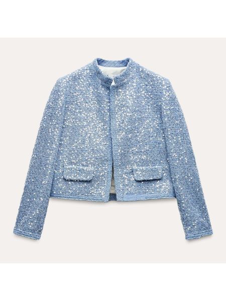 Пиджак с пайетками Zara голубой