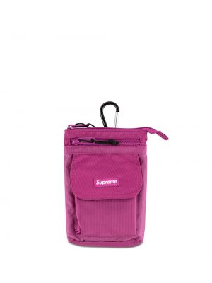 Bolsa de hombro con estampado Supreme rosa