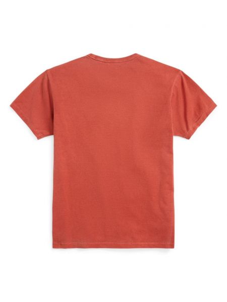 Bavlněné tričko s potiskem Ralph Lauren Rrl červené