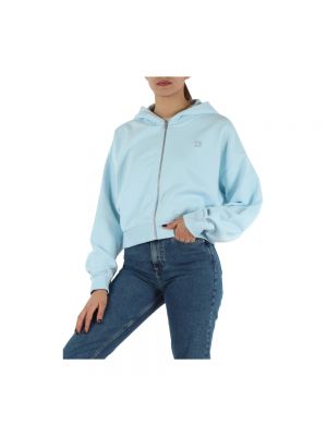 Sudadera con capucha de algodón Calvin Klein Jeans azul