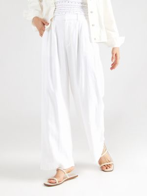 Широки панталони тип „марлен“ Hollister бяло