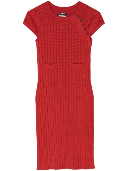 Midi šaty Chanel Pre-owned červená