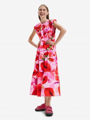 Μάξι φόρεμα Desigual ροζ