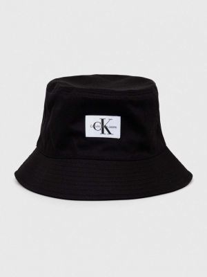 Памучна шапка с козирки Calvin Klein Jeans черно