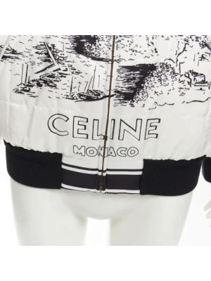Jedwabna kurtka retro Celine Vintage biała