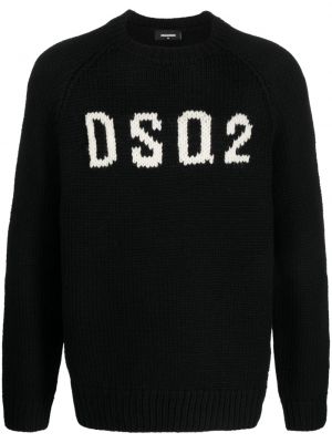 Vlněný svetr Dsquared2 černý