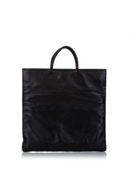 Usnjena nakupovalna torba Loewe Pre-owned črna