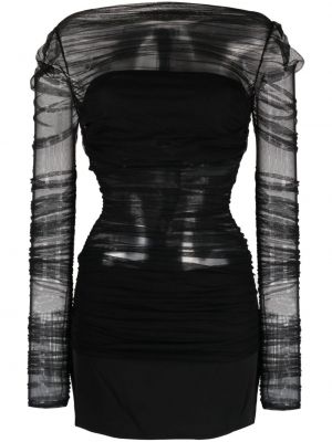 Коктейлна рокля от тюл Christopher Esber черно