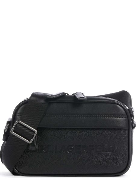 Кожаная сумка через плечо из искусственной кожи Karl Lagerfeld черная