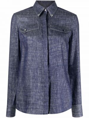 Rifľová košeľa s vreckami Genny modrá