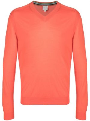 V-hals lang genser Paul Smith oransje