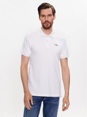 Polo majica slim fit Aeronautica Militare bijela