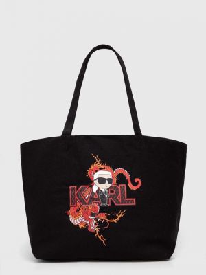 Памучни чанта Karl Lagerfeld черно