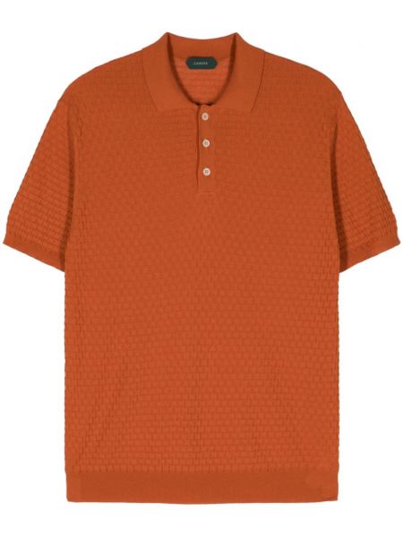 Medvilninis polo marškinėliai Zanone oranžinė