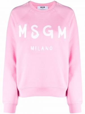 Пуловер с кръгло деколте Msgm розово
