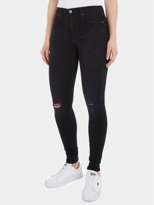 Priliehavé skinny fit džínsy Tommy Jeans čierna