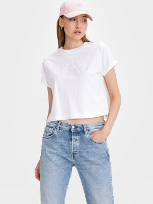 Voľné tričko Calvin Klein biela