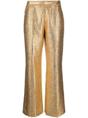 Egyenes szárú nadrág Forte_forte aranyszínű