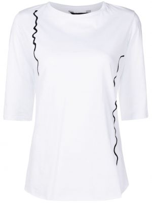 Bavlněné tričko s potiskem s abstraktním vzorem Uma | Raquel Davidowicz bílé