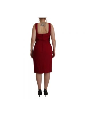 Vestido midi sin mangas de viscosa Dolce & Gabbana rojo