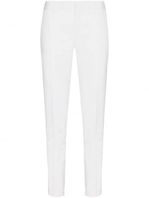 Plisované slim fit priliehavé nohavice Saint Laurent biela