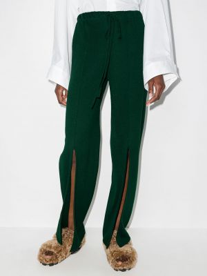 Pantalones rectos de punto Thebe Magugu verde