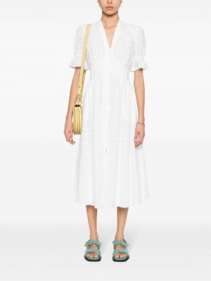 Midi šaty Dvf Diane Von Furstenberg bílé