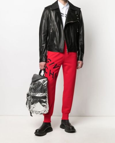 Pantalones de chándal con bordado Givenchy rojo