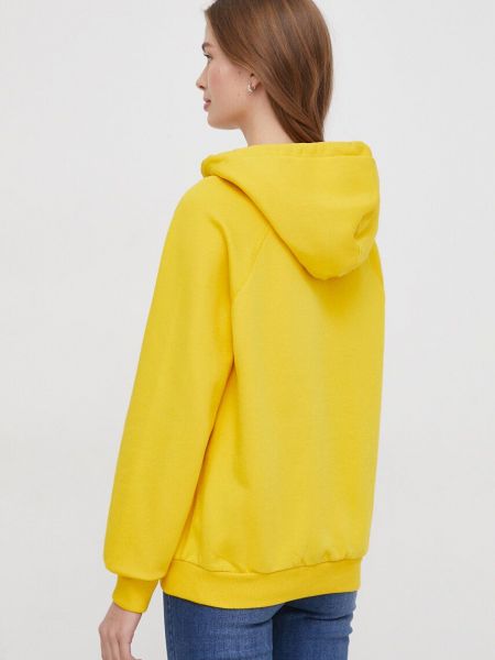 Bavlněná mikina s kapucí s aplikacemi Polo Ralph Lauren žlutá
