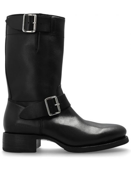 Bottines en cuir à boucle Dsquared2 noir