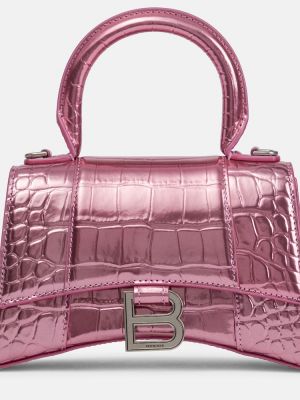 Кожени чанта през рамо Balenciaga розово
