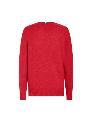 Dzianinowy sweter z wełny merino Tommy Hilfiger czerwony
