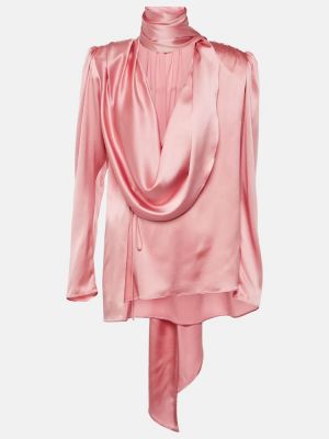 Bluză de mătase drapată Magda Butrym roz