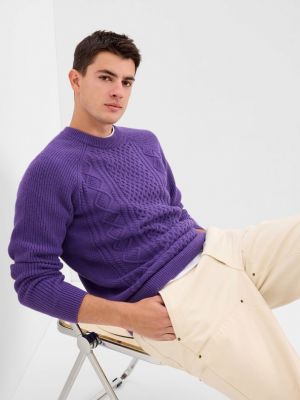Długi sweter wełniane Gap - fioletowy