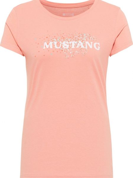 Koszulka z nadrukiem Mustang różowa