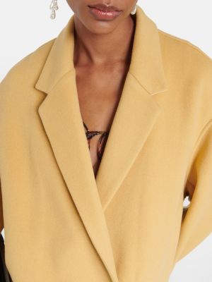 Μάλλινο παλτό Isabel Marant κίτρινο