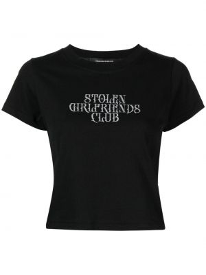 Тениска с принт Stolen Girlfriends Club черно
