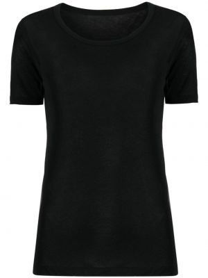 Relaxed fit bombažna majica Yohji Yamamoto črna