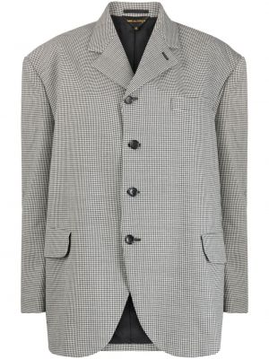 Volneni blazer s karirastim vzorcem s potiskom Comme Des Garçons