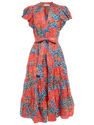 Rochie midi din bumbac cu imagine cu imprimeu abstract Ulla Johnson