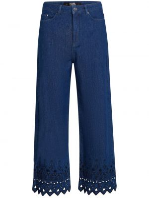Haftowane jeansy Karl Lagerfeld Jeans niebieskie