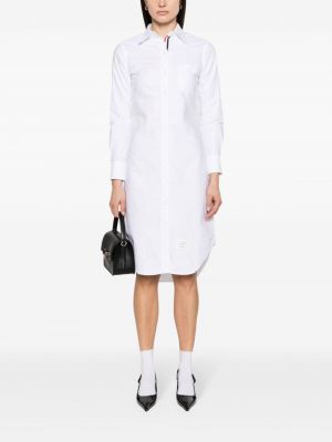 Bavlněné dlouhé šaty Thom Browne bílé