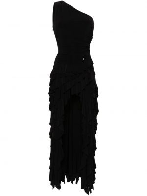 Вечерна рокля с волани Nissa черно