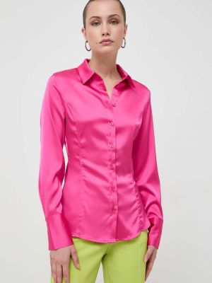 Koszula slim fit Guess różowa