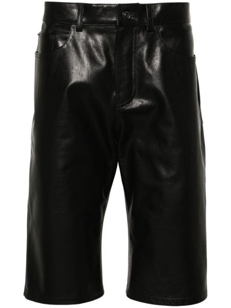 Usnjene bermuda kratke hlače Balenciaga črna