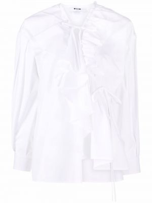 Блуза с волани Msgm бяло