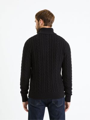 Pletený pletený svetr se stojáčkem Celio černý