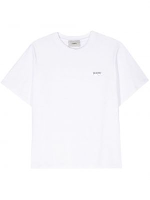 Памучна тениска с принт Coperni бяло