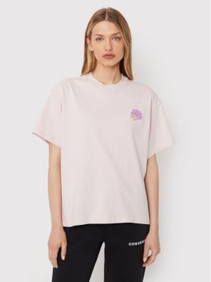 Relaxed fit marškinėliai Converse rožinė